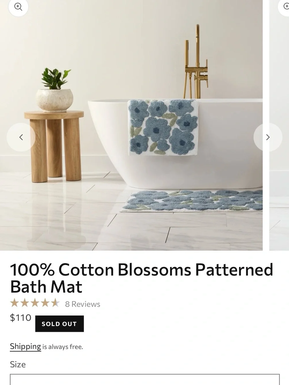 Plush Floral Bath Mat Set in Blue-Green on Cream